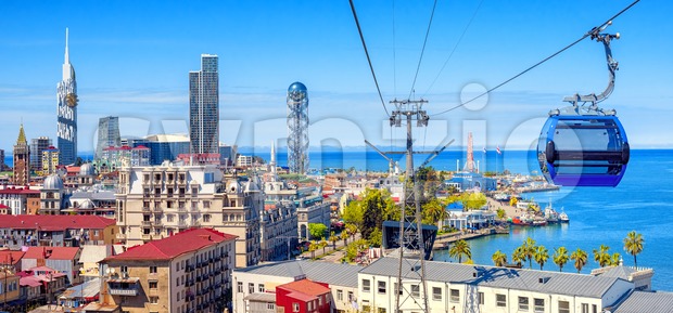 Batumi city, Georgia, panoramic view of the skyline and port Stock Photo