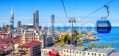 Batumi city, Georgia, panoramic view of the skyline and port Stock Photo