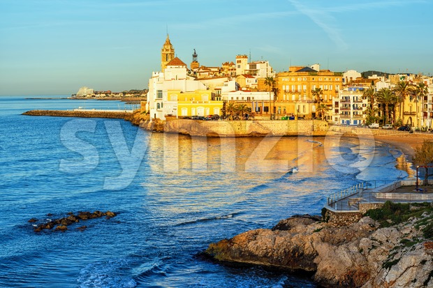 Sitges, Spain, a historical resort town on Costa Dorada Stock Photo