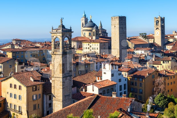 Bergamo historical Old Town, Lombardy, Italy Stock Photo
