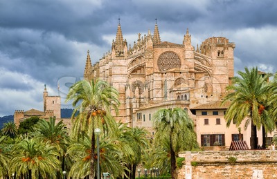 Gothic style Dome of Palma de Mallorca, Spain Stock Photo