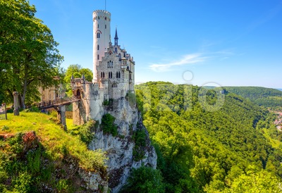 Lichtenstein castle in Black Forest, Germany Stock Photo