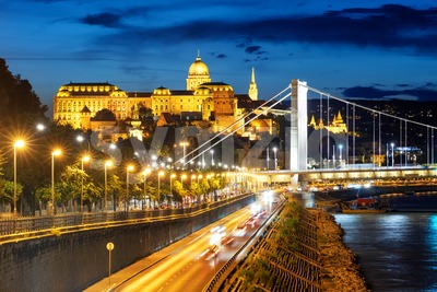 Budapest city, Hungary, in the blue evening light Stock Photo