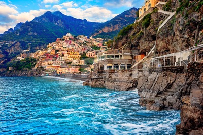 Positano on Amalfi coast, Naples, Italy Stock Photo