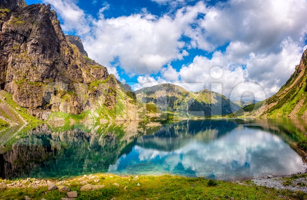 Black lake in polish Tatry mountains, Poland Stock Photo
