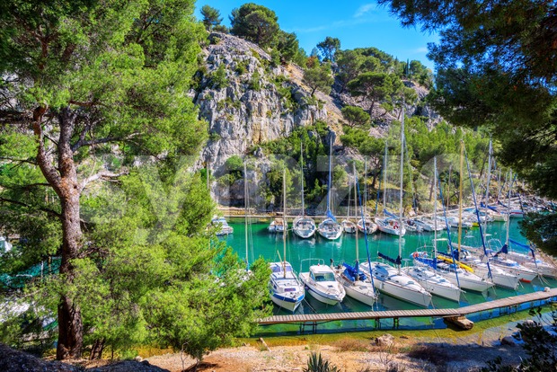 Calanque de Port Miou in Cassis, Provence, France Stock Photo