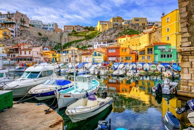 Marseilles old fishing port, Provence, France Stock Photo