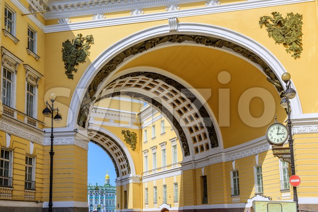 Archs leading to the Winter Palace, Sain Petersburg, Russia Stock Photo