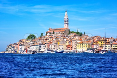 Rovinj historical city on a sunny day, Croatia Stock Photo